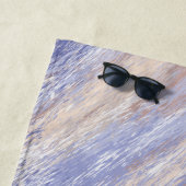 Serviette De Plage Bleu et beige Abstrait et embrouillé (En situation)