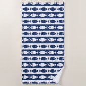 Serviette De Plage Bleu et blanc (Devant)