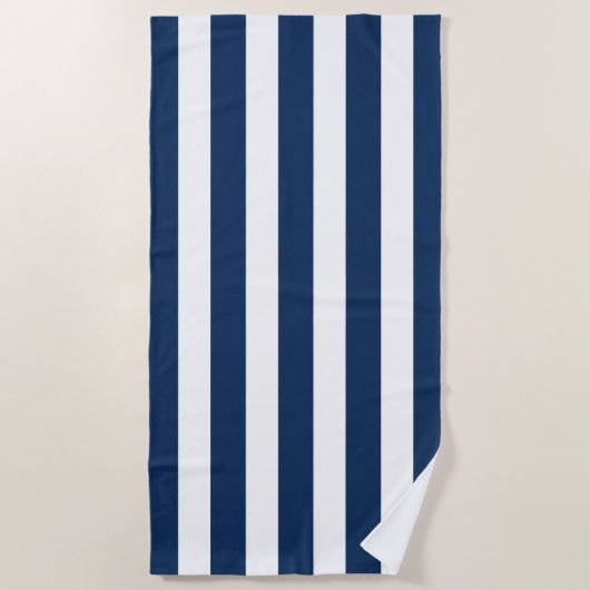 Serviette De Plage Bleu et blanc de la marine marine (Devant)
