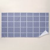 Serviette De Plage Bleu Et Blanc Drôle (Devant)