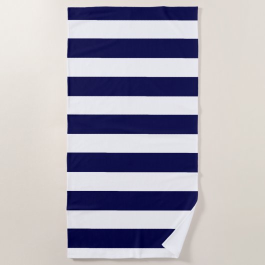 Serviette De Plage Bleu et blanc marine (Devant)