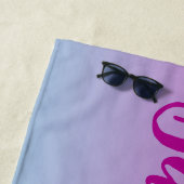 Serviette De Plage Bleu et bleu Cotton candy ombre (En situation)