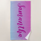 Serviette De Plage Bleu et bleu Cotton candy ombre (Devant)