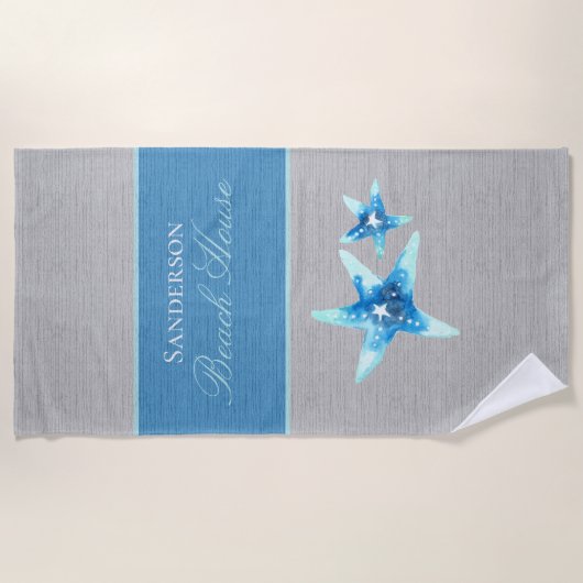 Serviette De Plage Bleu et gris marine (Devant)