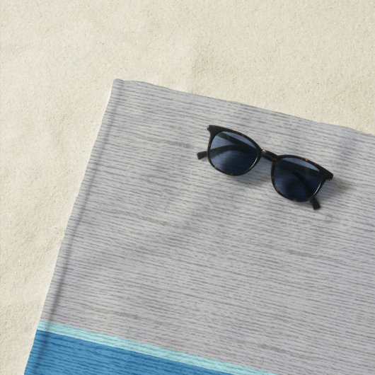 Serviette De Plage Bleu et gris marine (En situation)