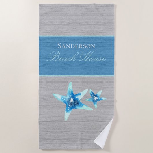 Serviette De Plage Bleu et gris marine (Devant)