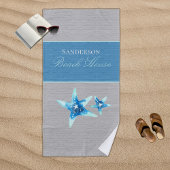 Serviette De Plage Bleu et gris marine