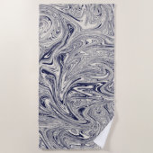 Serviette De Plage Bleu et Marbre blanc tourbillon Yoga Mat (Devant)