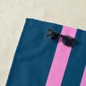 Serviette De Plage Bleu et rose Motif  personnalisé (En situation)