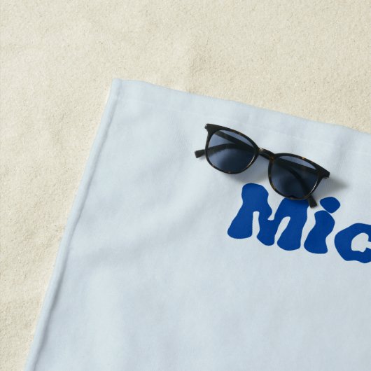 Serviette De Plage Bleu Flamme Brûlant Dragon Nom personnalisé (En situation)