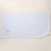 Serviette De Plage Bleu français Fleur de Lis Script Monogramme (Devant)