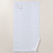 Serviette De Plage Bleu français Fleur de Lis Script Monogramme (Devant)