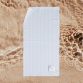 Serviette De Plage Bleu français Fleur de Lis Script Monogramme