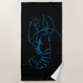Serviette De Plage Bleu Homard Mer Animal Simple Plan Dessin (Devant)