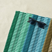 Serviette De Plage Bleu Jaune Vert élégant Motif moderne  (En situation)