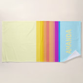 Serviette De Plage Bleu jaune violet (Devant)