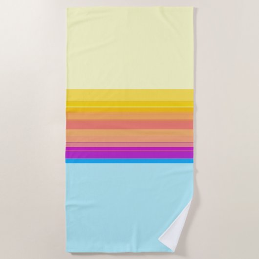 Serviette De Plage Bleu jaune violet (Devant)