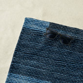 Serviette De Plage Bleu Jean patch Work Faux Burlap (En situation)
