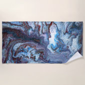Serviette De Plage Bleu marbré (Devant)