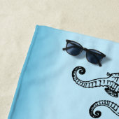 Serviette De Plage Bleu marin (En situation)