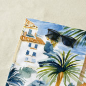 Serviette De Plage Bleu Méditerranéen Tropical (En situation)