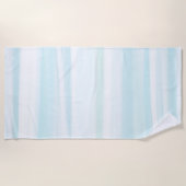 Serviette De Plage Bleu Mint Blanc Plage Aquarelle (Devant)
