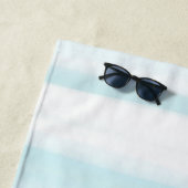 Serviette De Plage Bleu Mint Blanc Plage Aquarelle (En situation)