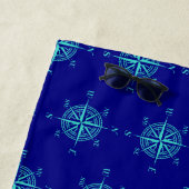 Serviette De Plage Bleu Nautique (En situation)
