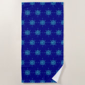 Serviette De Plage Bleu Nautique (Devant)