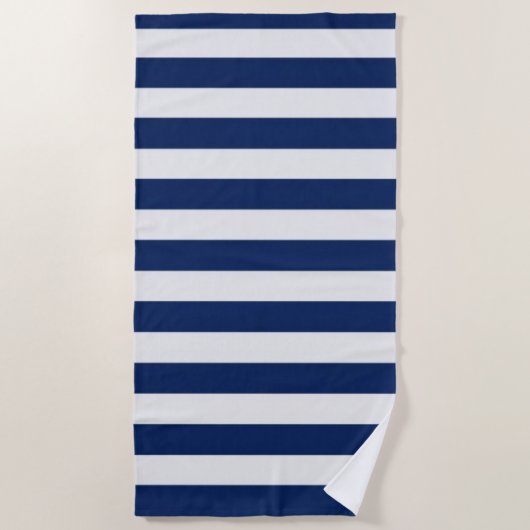 Serviette De Plage Bleu Nautique (Devant)