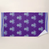 Serviette De Plage Bleu octopus pourpre (Devant)