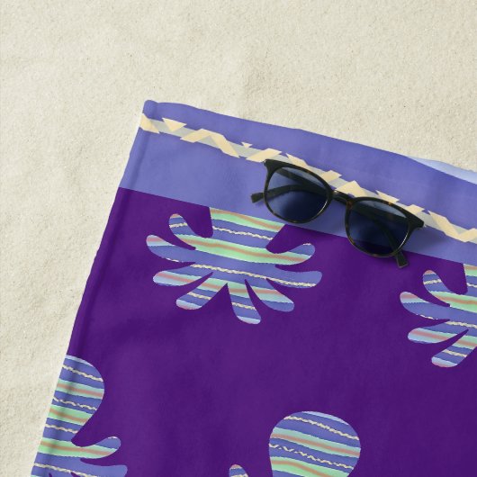 Serviette De Plage Bleu octopus pourpre (En situation)
