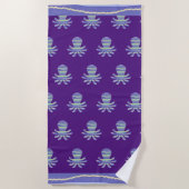 Serviette De Plage Bleu octopus pourpre (Devant)