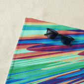 Serviette De Plage Bleu orange Turquoise Abstrait (En situation)