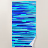 Serviette De Plage Bleu pluie gouttes Abstraites (Devant)