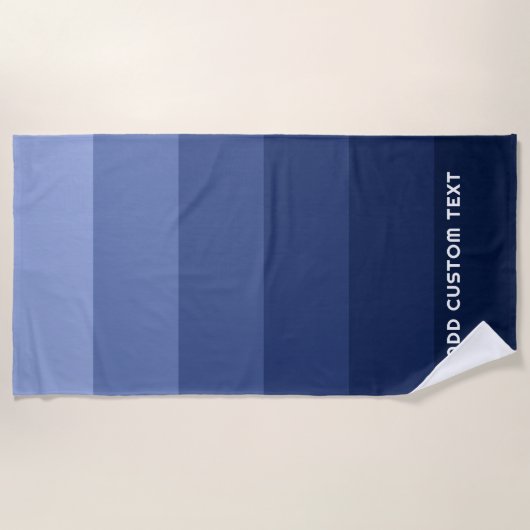 Serviette De Plage Bleu rétro avec nom Simple Sans Serif (Devant)