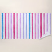Serviette De Plage Bleu, rose et pourpre (Devant)