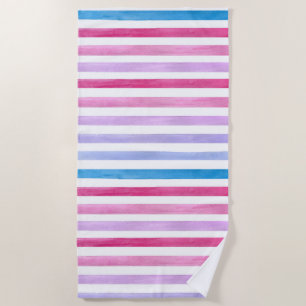 Serviette De Plage Bleu, rose et pourpre
