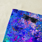 Serviette De Plage Bleu rose Turquoise gouttes Abstraction (En situation)