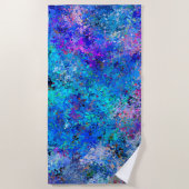 Serviette De Plage Bleu rose Turquoise gouttes Abstraction (Devant)
