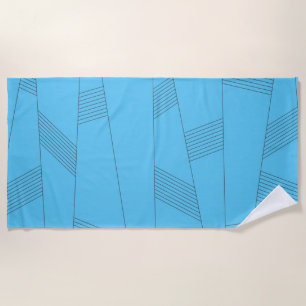 Serviette De Plage Bleu, simple, élégant, abstrait motif