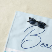 Serviette de plage Bleu Temps de plage (En situation)