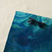 Serviette De Plage Bleu Turquoise acrylique pourrissant Abstrait Flui (En situation)