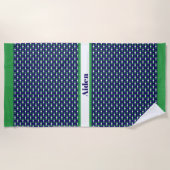 Serviette de plage bleu vert Circular (Devant)