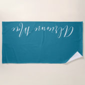 Serviette De Plage Bleu Vert Simplement Personnalisé (Devant)