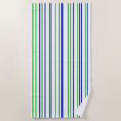 Serviette De Plage Bleu vert violet rayures motif moderne t (Devant)