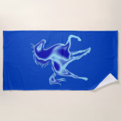 Serviette de plage bleue avec Cheval - Vos couleur (Devant)