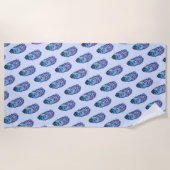 Serviette de plage bleue avec plumes (Devant)