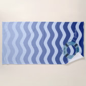 Serviette De Plage Bleue de la marine nautique (Devant)