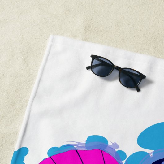 Serviette de plage bleue de papillon d'art de (En situation)